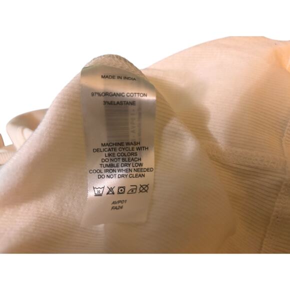 Quince Scoop Neck White Short Sleeve Tee, Organic Cotton, Women's Size XL - Picture 3 of 3